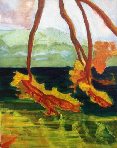 Towards the mainland II (2015), oil on canvas, 50.8cm x 40.6cm