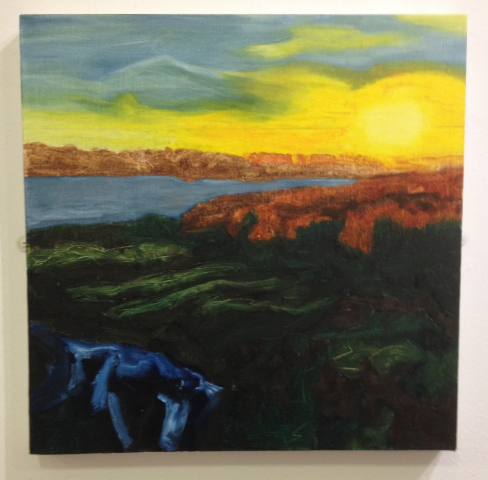 "Reedbeds at sunset" oil on canvas - at More than brushstrokes art show