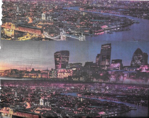 Sinking metropolis (2017) mixed media