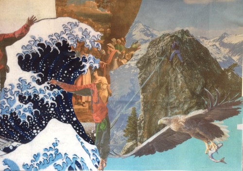 Mountain eagle (2017) mixed media on paper