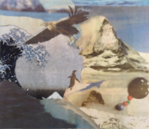 Penguin (2017) mixed media on paper