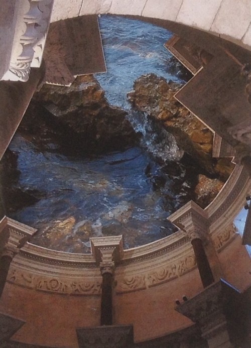 View to the Med (2017) mixed media on paper