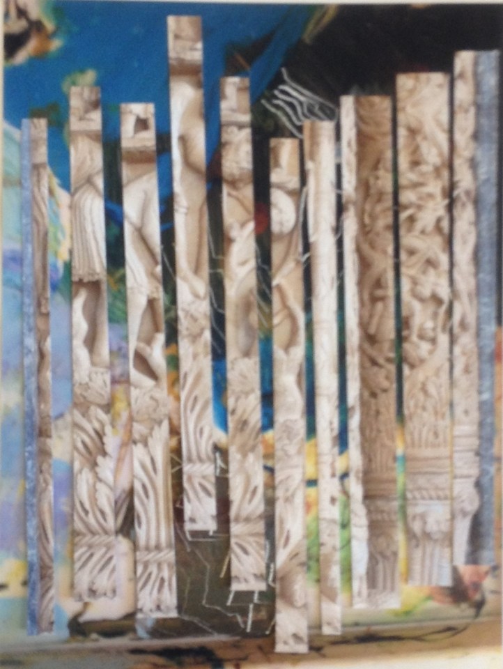 Roman column (2017) mixed media on paper