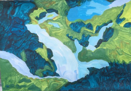 Waterfall (2019) acrylic on paper