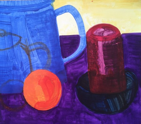 Candle with orange (2019) acrylic on paper