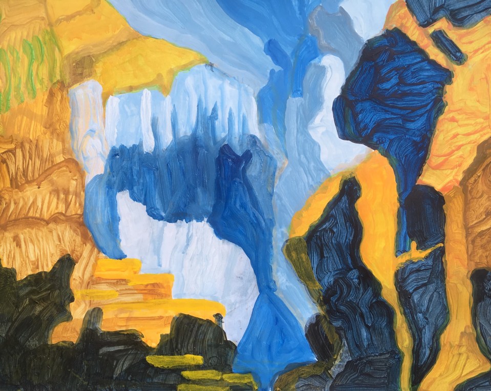 The cavern (2019) acrylic on paper