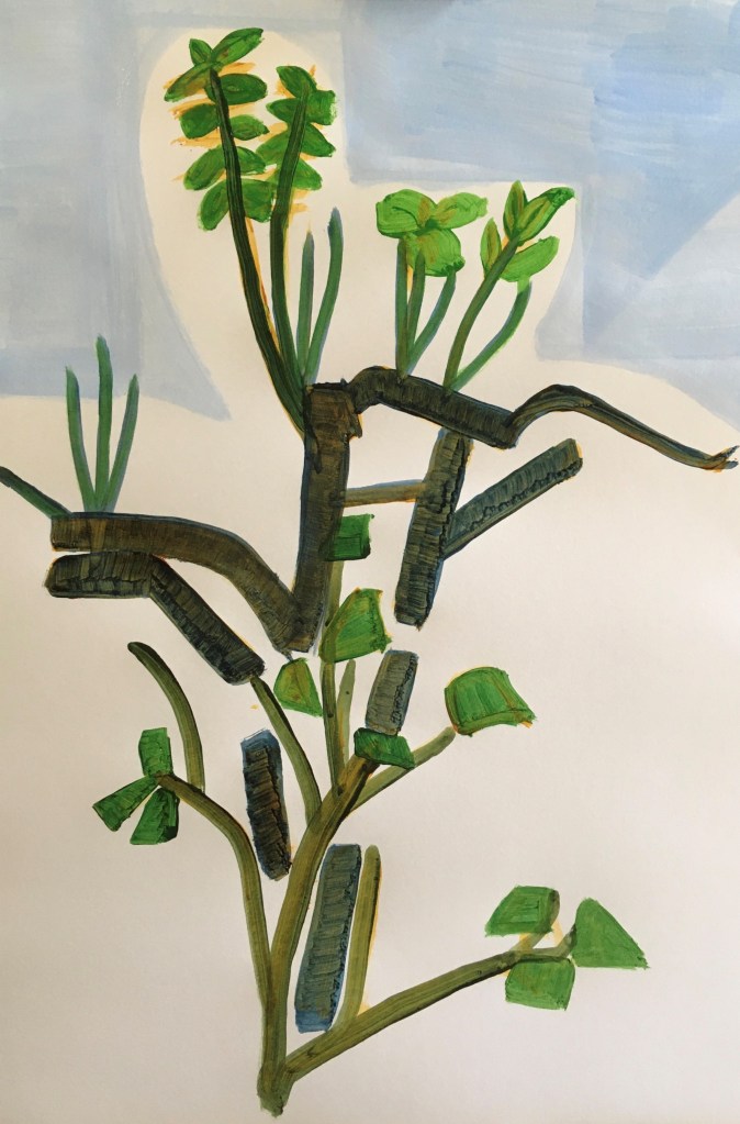 View of the garden (2020) acrylic on paper