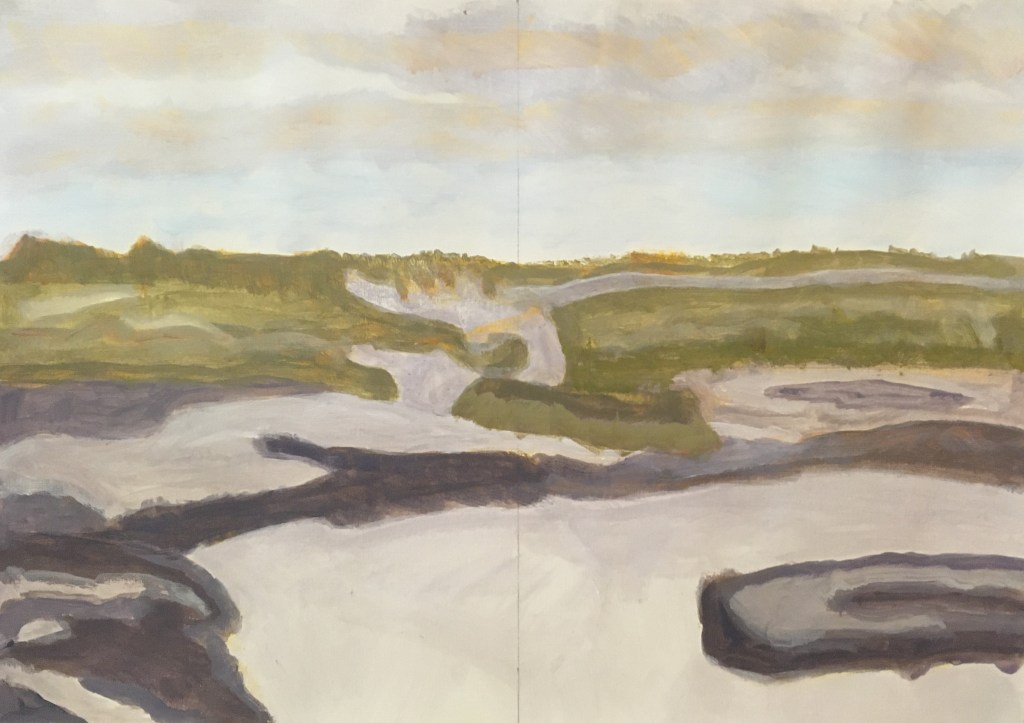 Estuary of The Thames (2020) acrylic on paper