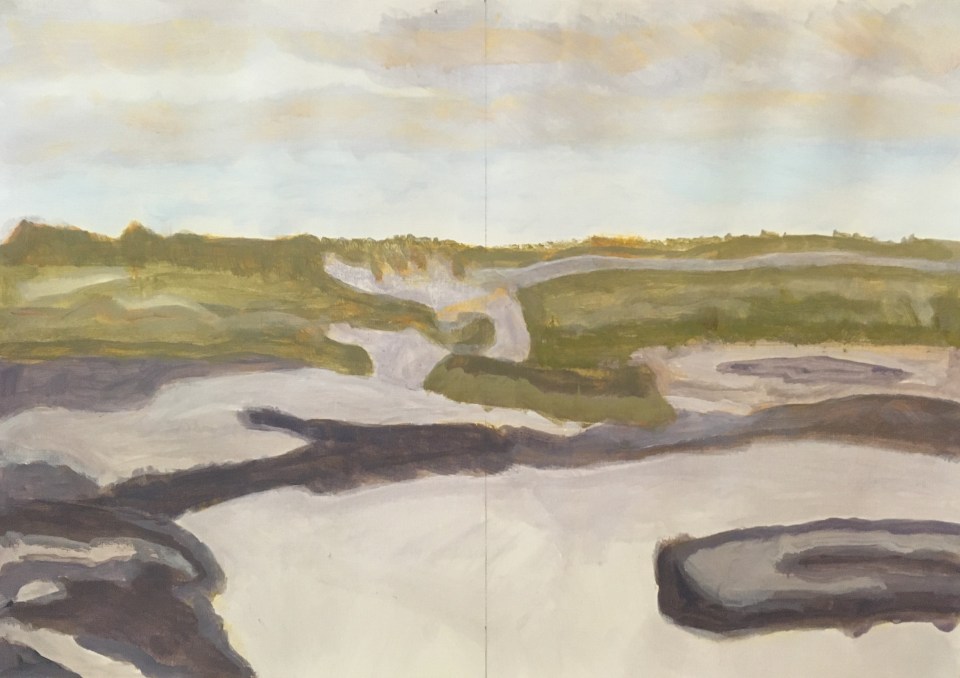 Estuary of The Thames (2020) acrylic on paper