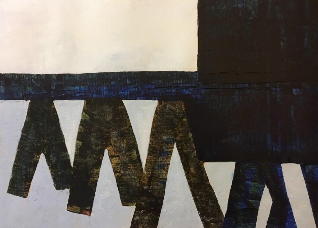 The Jetty on The Thames (2020) acrylic on paper