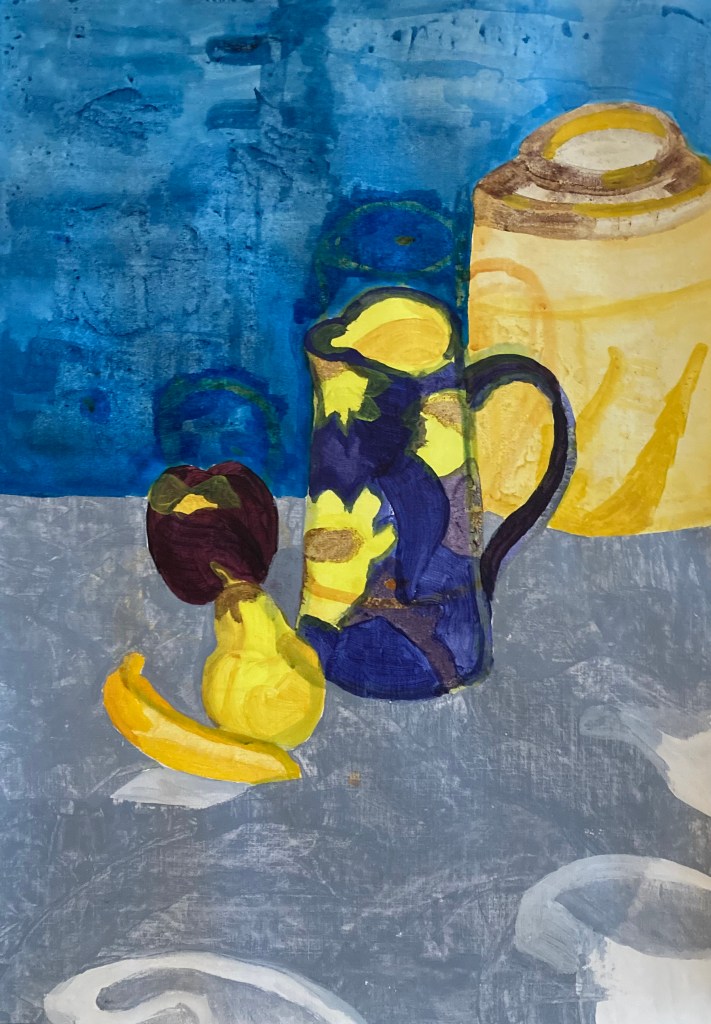 Jug still life (2023) acrylic on paper