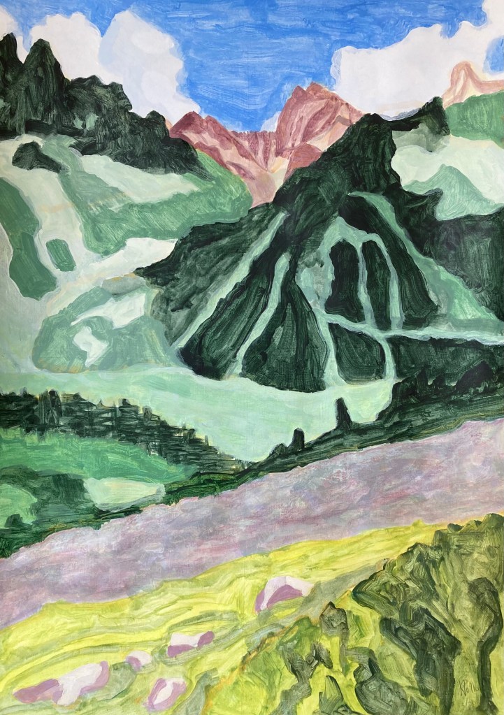 Alps above Chamonix (2023) acrylic on paper