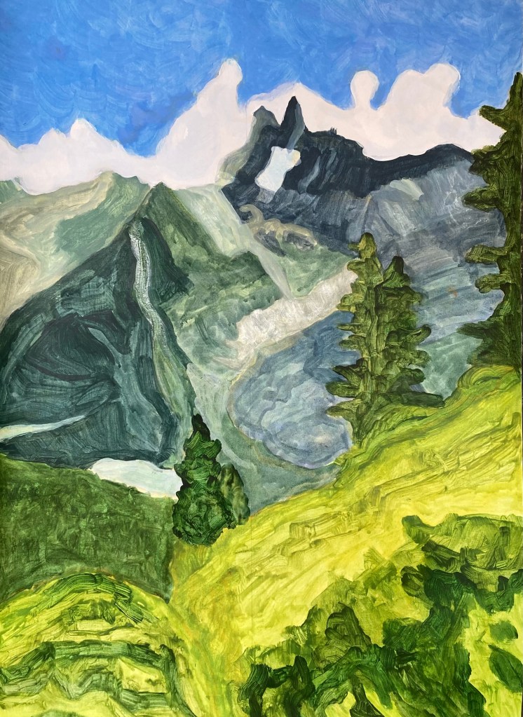In the mountains (2023) acrylic on paper