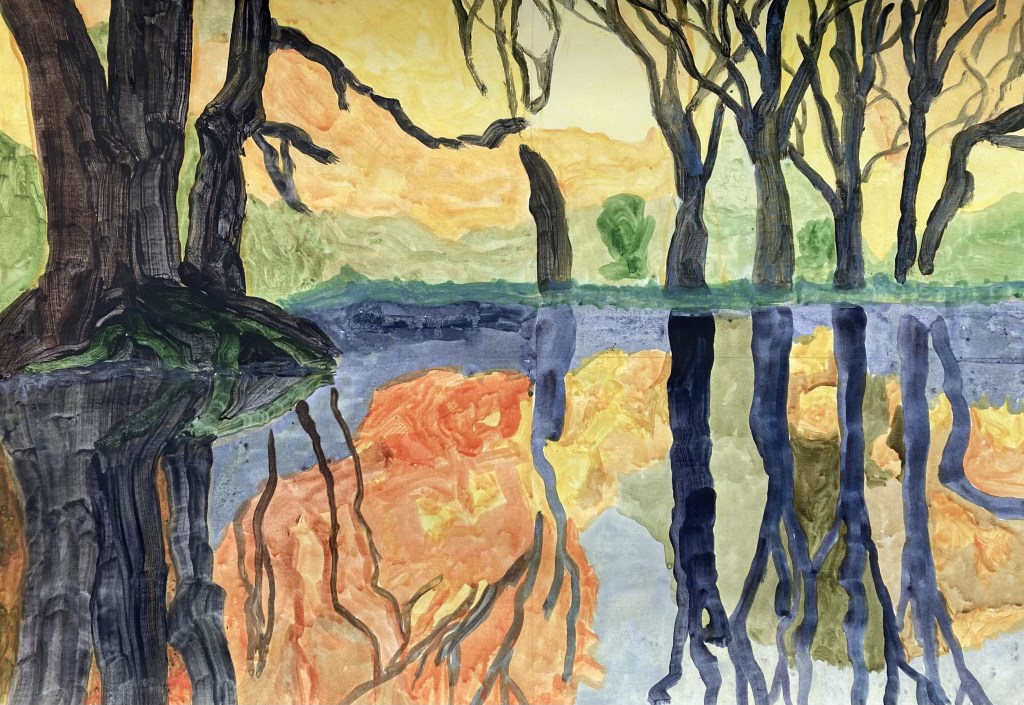 Reflections (2023) acrylic on paper