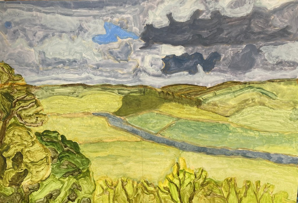 In Wales (2023) acrylic on paper